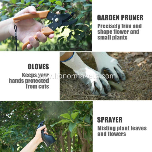 9 PCS garden tool set Carbon Steel gardening Heavy Duty hand tool Ergonomic Soft Rubber Handle Garden Tools for Men Women Gift